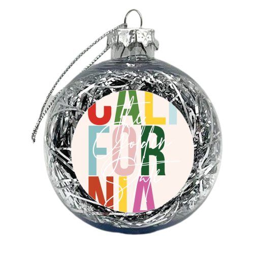 California "The Golden State" Color State - xmas bauble by Toni Scott