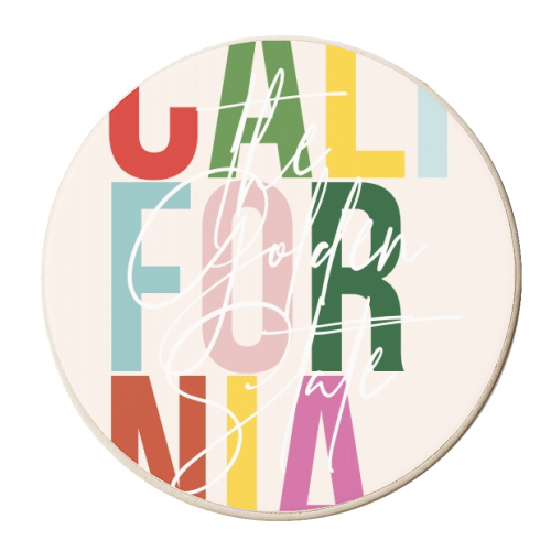 California "The Golden State" Color State - personalised beer coaster by Toni Scott