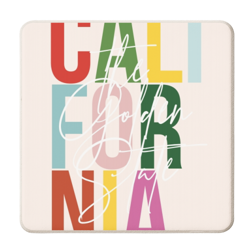 California "The Golden State" Color State - personalised beer coaster by Toni Scott