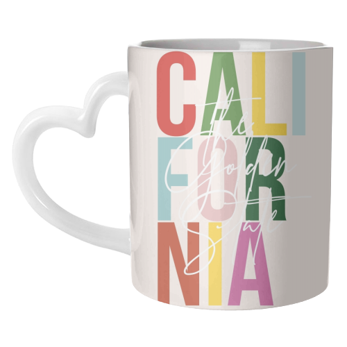 California "The Golden State" Color State - unique mug by Toni Scott