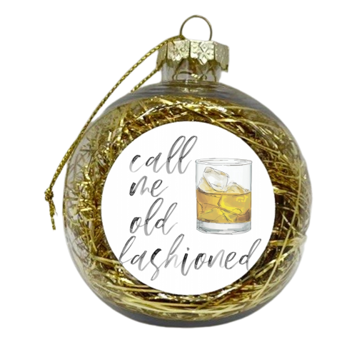 Call Me Old Fashioned Watercolor Script - xmas bauble by Toni Scott