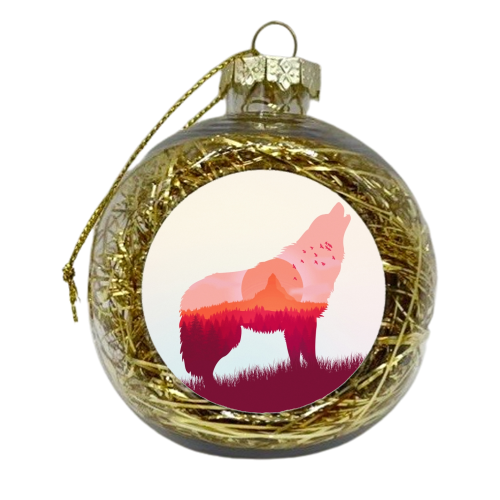 Call Of The Wild / Howling Wolf - xmas bauble by InspiredImages