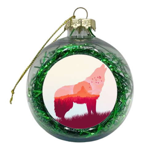 Call Of The Wild / Howling Wolf - xmas bauble by InspiredImages