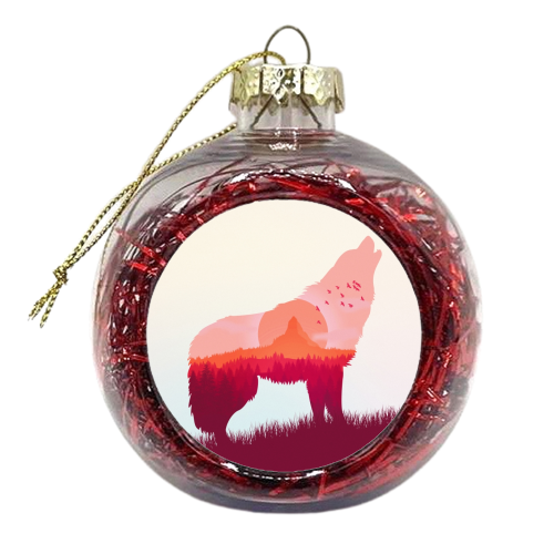 Call Of The Wild / Howling Wolf - xmas bauble by InspiredImages