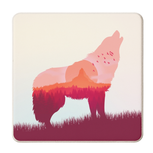 Call Of The Wild / Howling Wolf - personalised beer coaster by InspiredImages