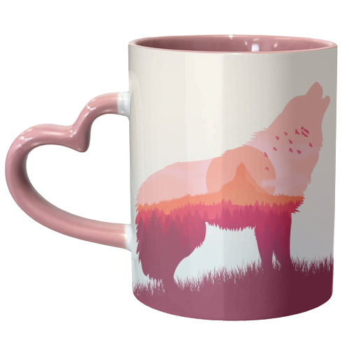 Call Of The Wild / Howling Wolf - unique mug by InspiredImages