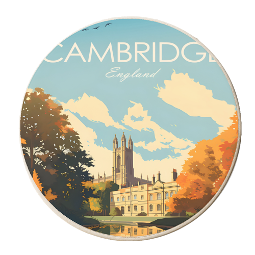 Cambridge England Travel - personalised beer coaster by Kun Pact