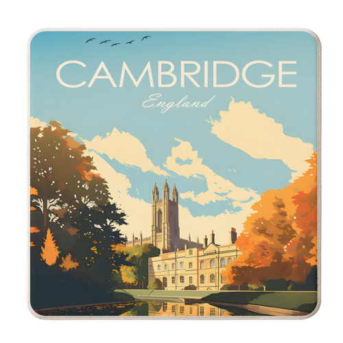 Cambridge England Travel - personalised beer coaster by Kun Pact