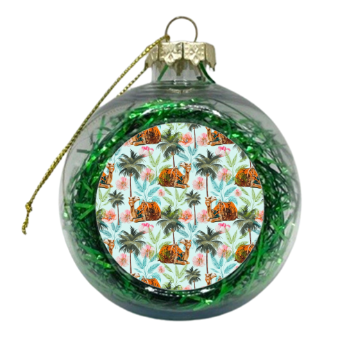 Camel Ride, Modern Bohemian Eclectic Animals, India Culture Travel Palm Desert Painting - xmas bauble by Uma Prabhakar Gokhale