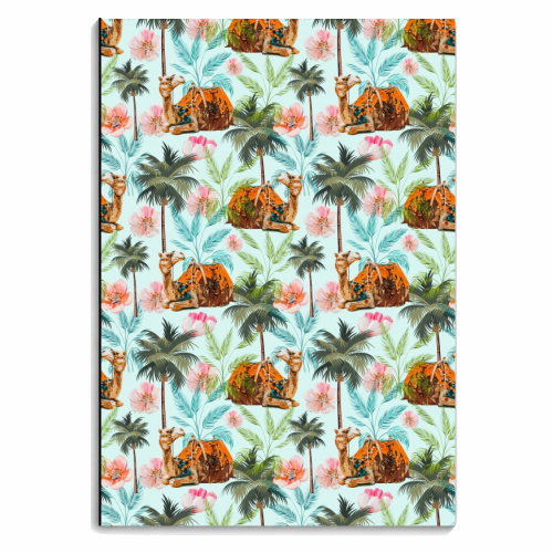 Camel Ride, Modern Bohemian Eclectic Animals, India Culture Travel Palm Desert Painting - personalised A4, A5, A6 notebook by Uma Prabhakar Gokhale