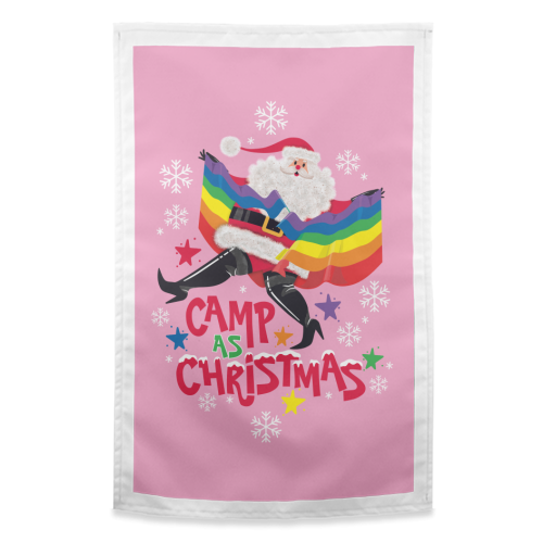 Camp As Christmas - Santa - funny tea towel by Claire Atwood