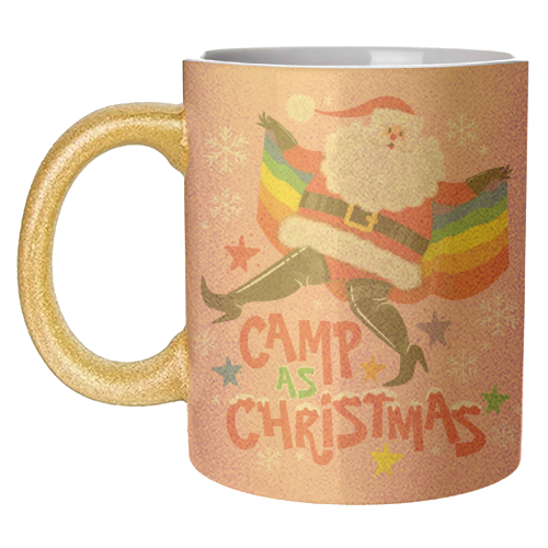 Camp As Christmas - Santa - unique mug by Claire Atwood