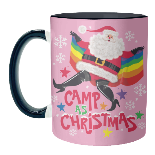 Camp As Christmas - Santa - unique mug by Claire Atwood