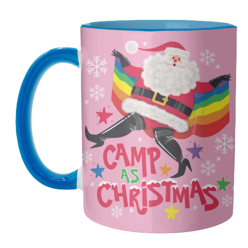 Camp As Christmas - Santa - unique mug by Claire Atwood