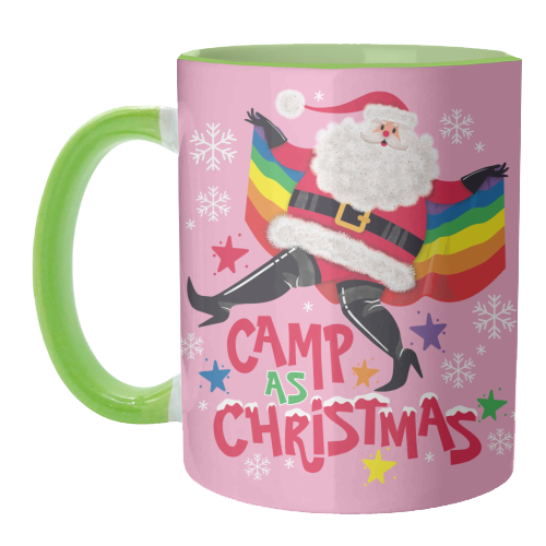 Camp As Christmas - Santa - unique mug by Claire Atwood