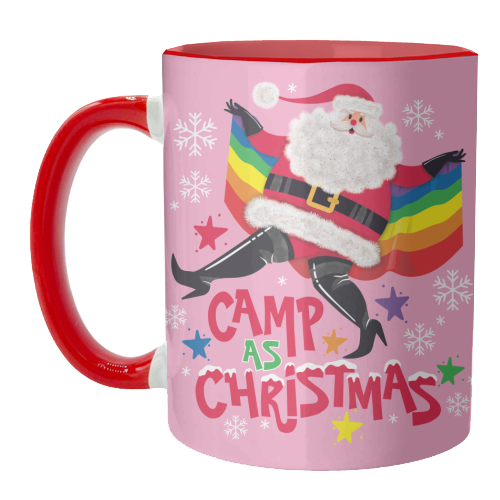 Camp As Christmas - Santa - unique mug by Claire Atwood
