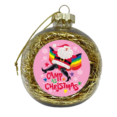 Camp As Christmas - Santa - xmas bauble by Claire Atwood