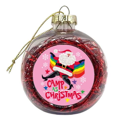 Camp As Christmas - Santa - xmas bauble by Claire Atwood