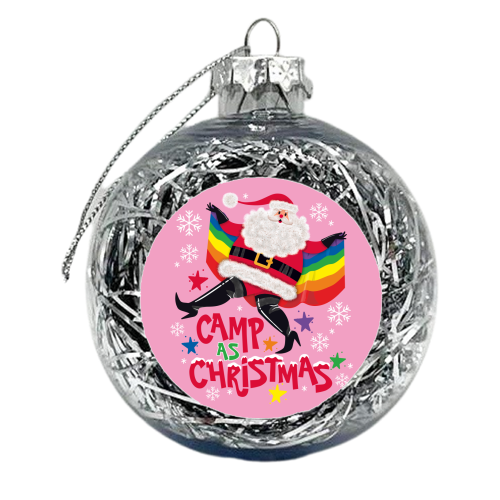Camp As Christmas - Santa - xmas bauble by Claire Atwood