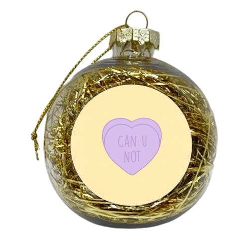 CAN U NOT, Love Heart - xmas bauble by Hollie Mills