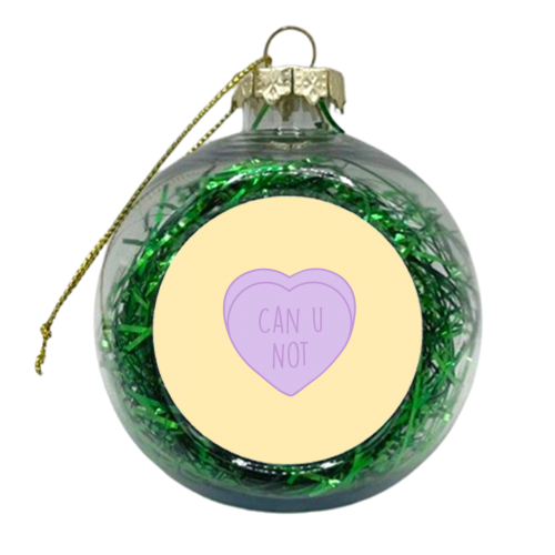 CAN U NOT, Love Heart - xmas bauble by Hollie Mills