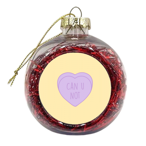 CAN U NOT, Love Heart - xmas bauble by Hollie Mills