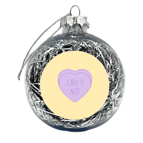 CAN U NOT, Love Heart - xmas bauble by Hollie Mills