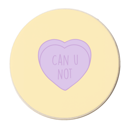 CAN U NOT, Love Heart - personalised beer coaster by Hollie Mills