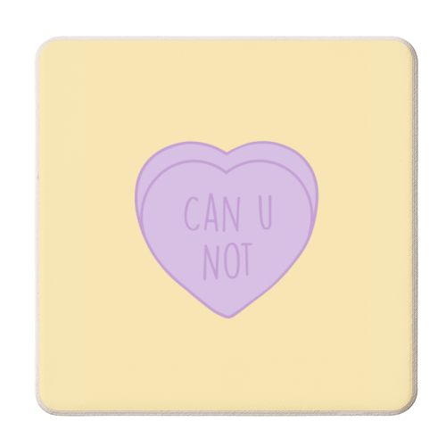 CAN U NOT, Love Heart - personalised beer coaster by Hollie Mills
