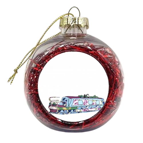 Canal Barge Applique Xmas bauble by Abbie Brace ART WOW