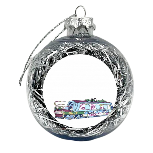 Canal Barge Applique Xmas bauble by Abbie Brace ART WOW
