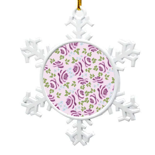 Canal Barge Rose - snowflake decoration by Abbie Brace