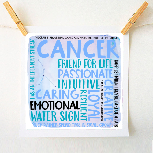 Cancer Sign of the Zodiac - A1 - A4 art print by All About Words Designs