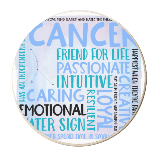 Cancer Sign of the Zodiac - personalised beer coaster by All About Words Designs