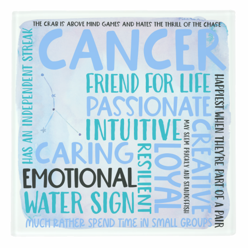 Cancer Sign of the Zodiac - personalised beer coaster by All About Words Designs