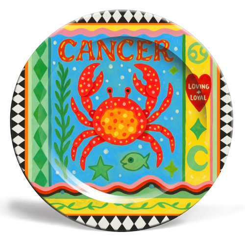 Cancer star sign - ceramic dinner plate by Wallace Elizabeth