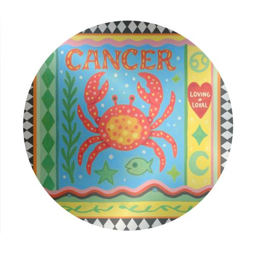 Cancer star sign - Circle Sticker by Wallace Elizabeth