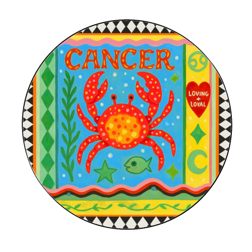 Cancer star sign - Circle Sticker by Wallace Elizabeth
