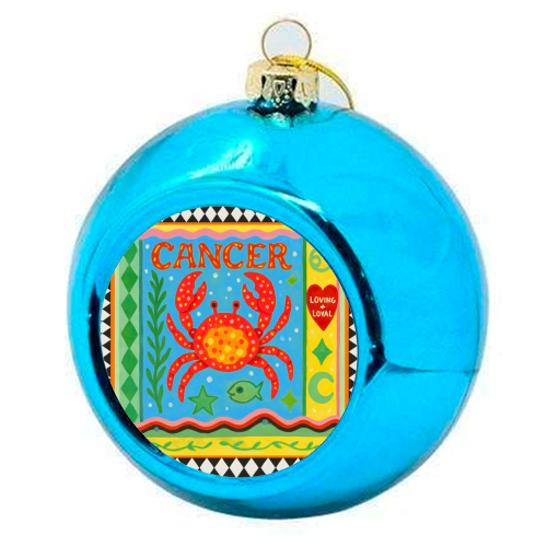 Cancer star sign - colourful christmas bauble by Wallace Elizabeth