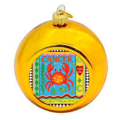 Cancer star sign - colourful christmas bauble by Wallace Elizabeth