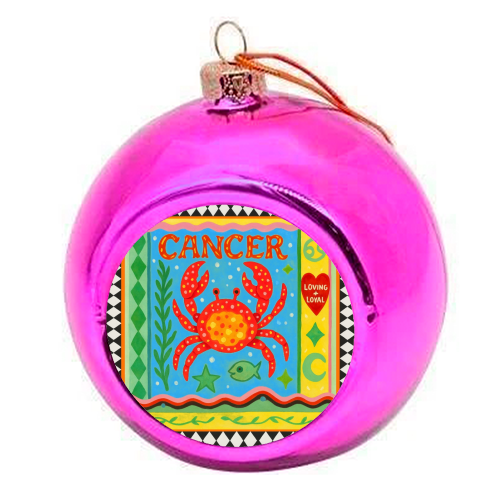Cancer star sign - colourful christmas bauble by Wallace Elizabeth