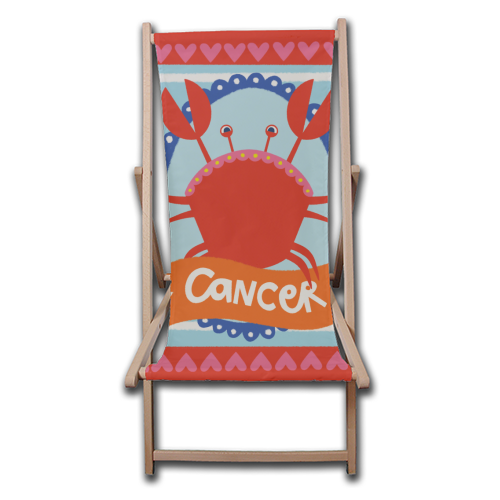 Cancer Star Sign Design - canvas deck chair by AbiGoLucky