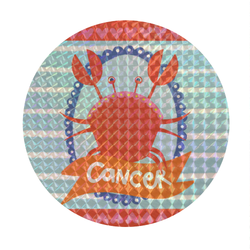 Cancer Star Sign Design - Circle Sticker by AbiGoLucky
