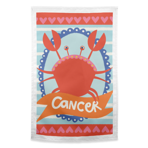 Cancer Star Sign Design - funny tea towel by AbiGoLucky
