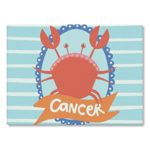 Cancer Star Sign Design - glass chopping board by AbiGoLucky