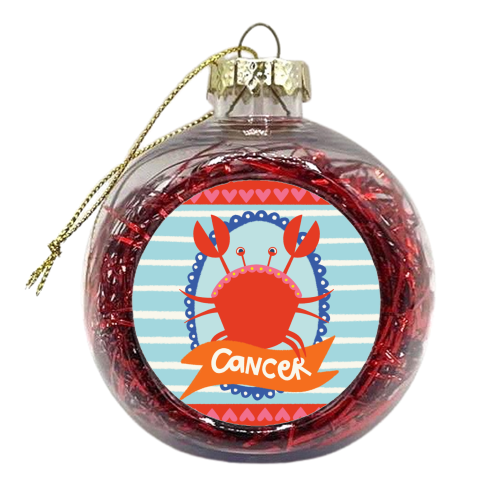 Cancer Star Sign Design - xmas bauble by AbiGoLucky