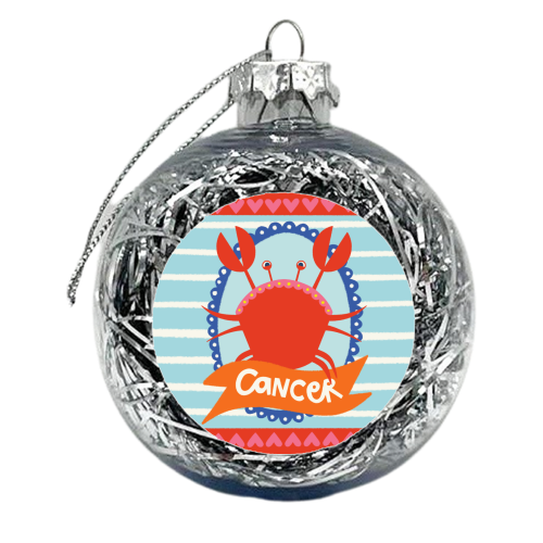 Cancer Star Sign Design - xmas bauble by AbiGoLucky