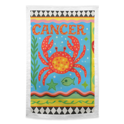 Cancer star sign - funny tea towel by Wallace Elizabeth
