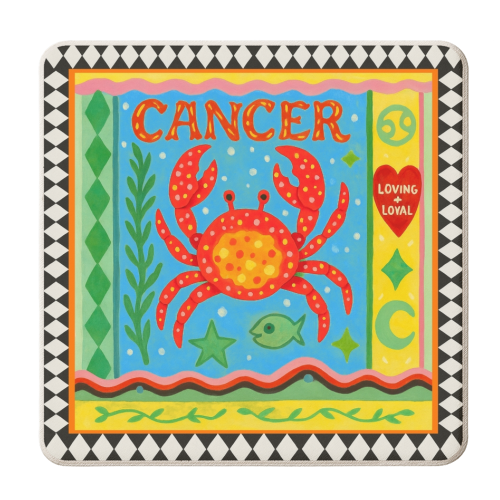 Cancer star sign - personalised beer coaster by Wallace Elizabeth