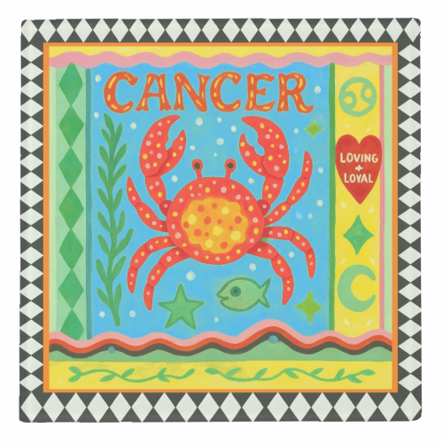 Cancer star sign - personalised beer coaster by Wallace Elizabeth